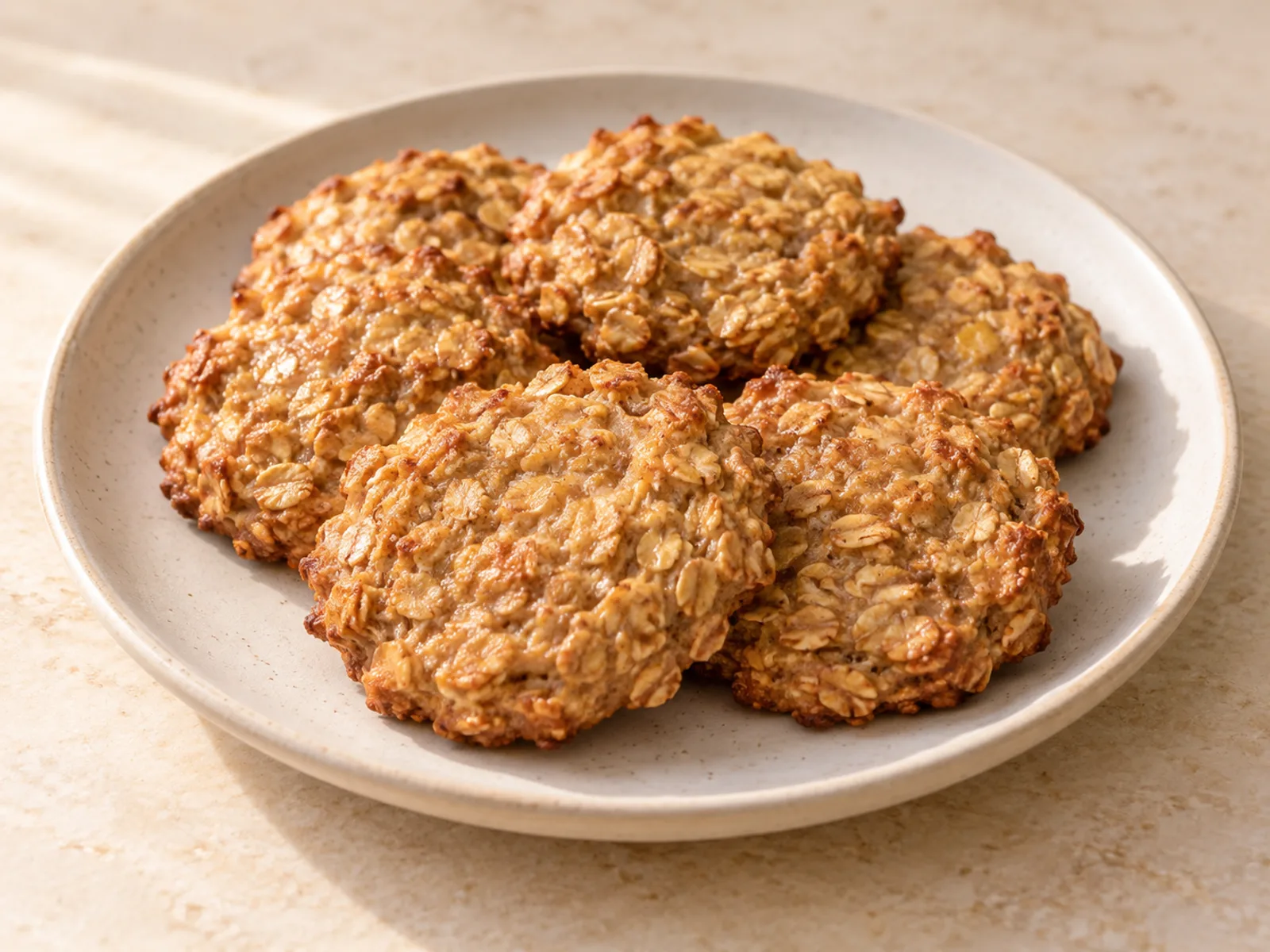 Banana oat cookies served ready to eat