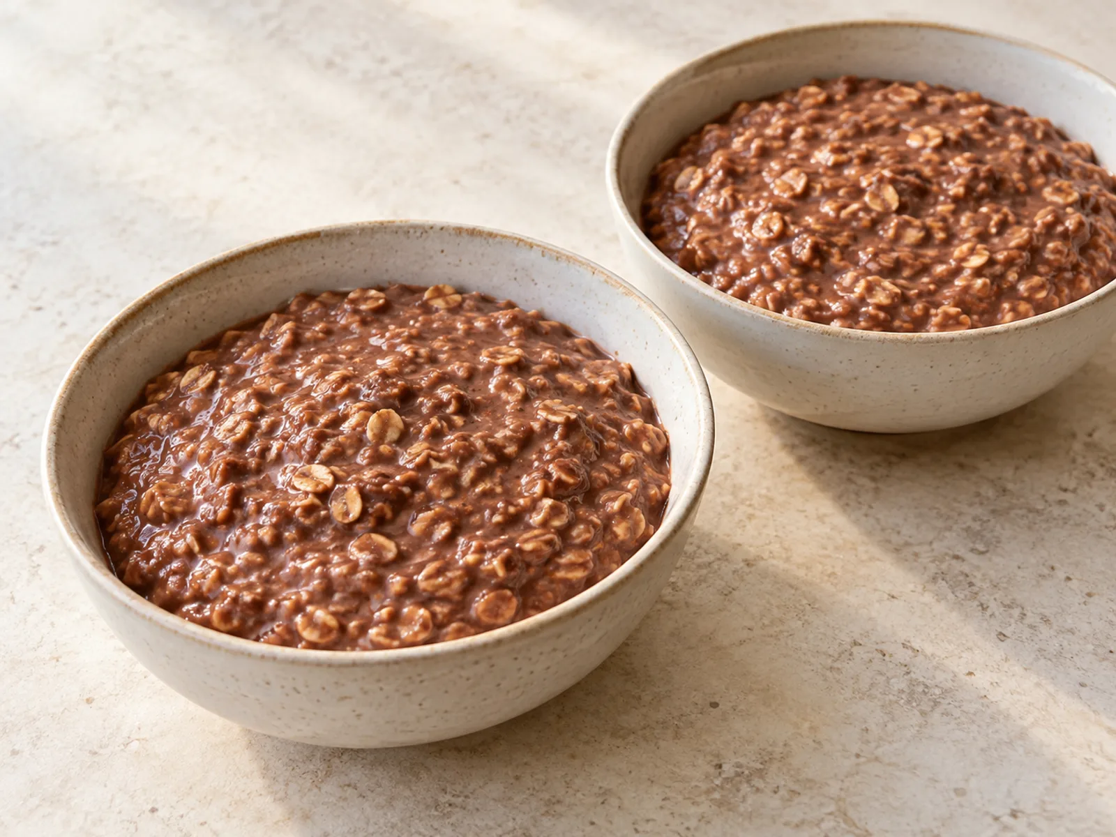 Cocoa peanut stovetop oats served ready to eat
