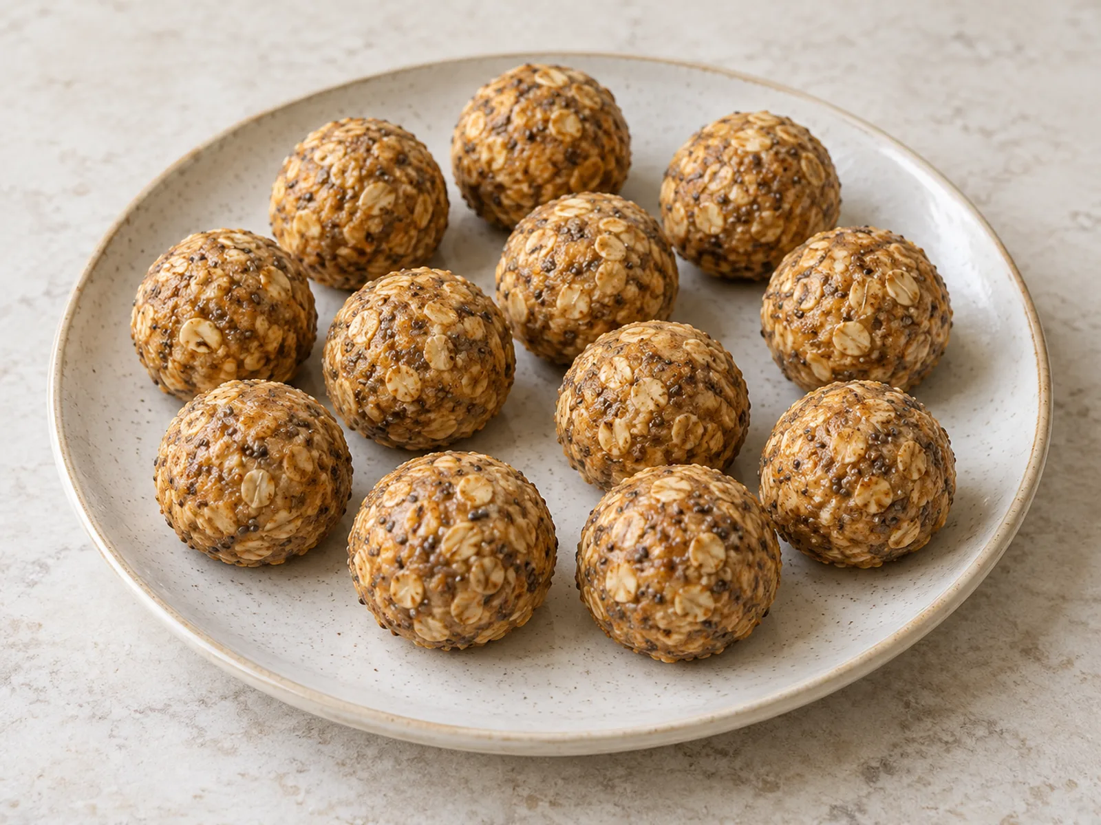 Peanut oat bites served ready to eat