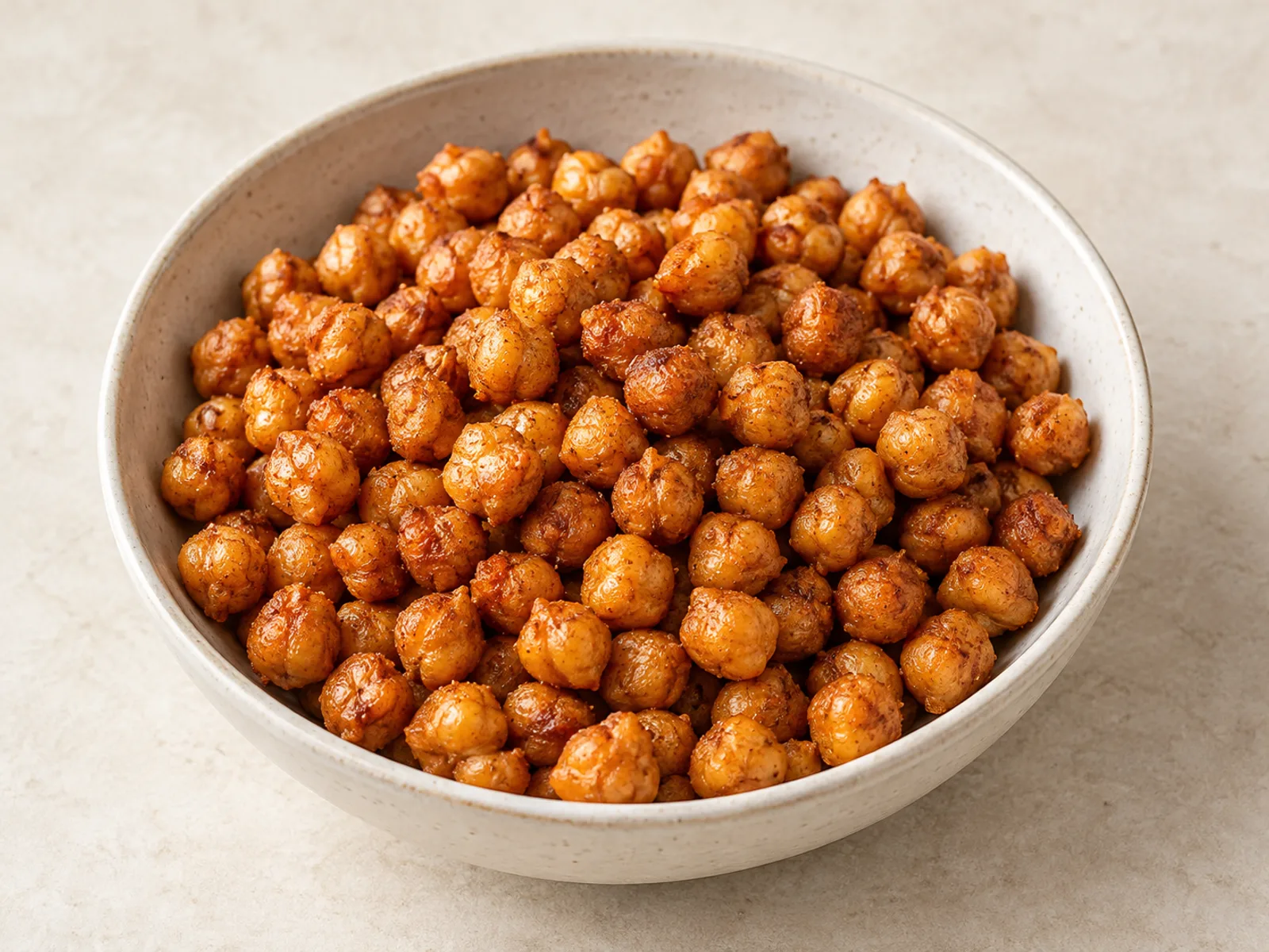 Smoky roasted chickpeas served ready to eat