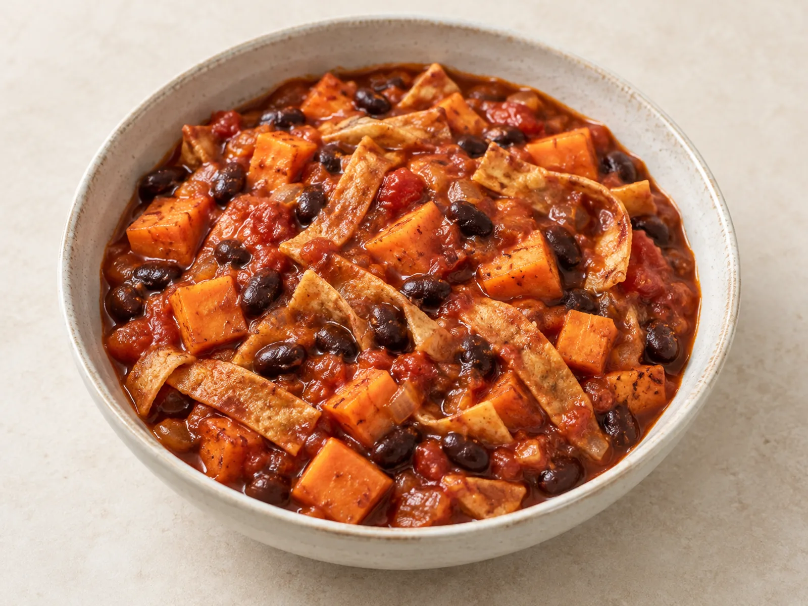 Sweet potato black bean enchilada skillet served ready to eat