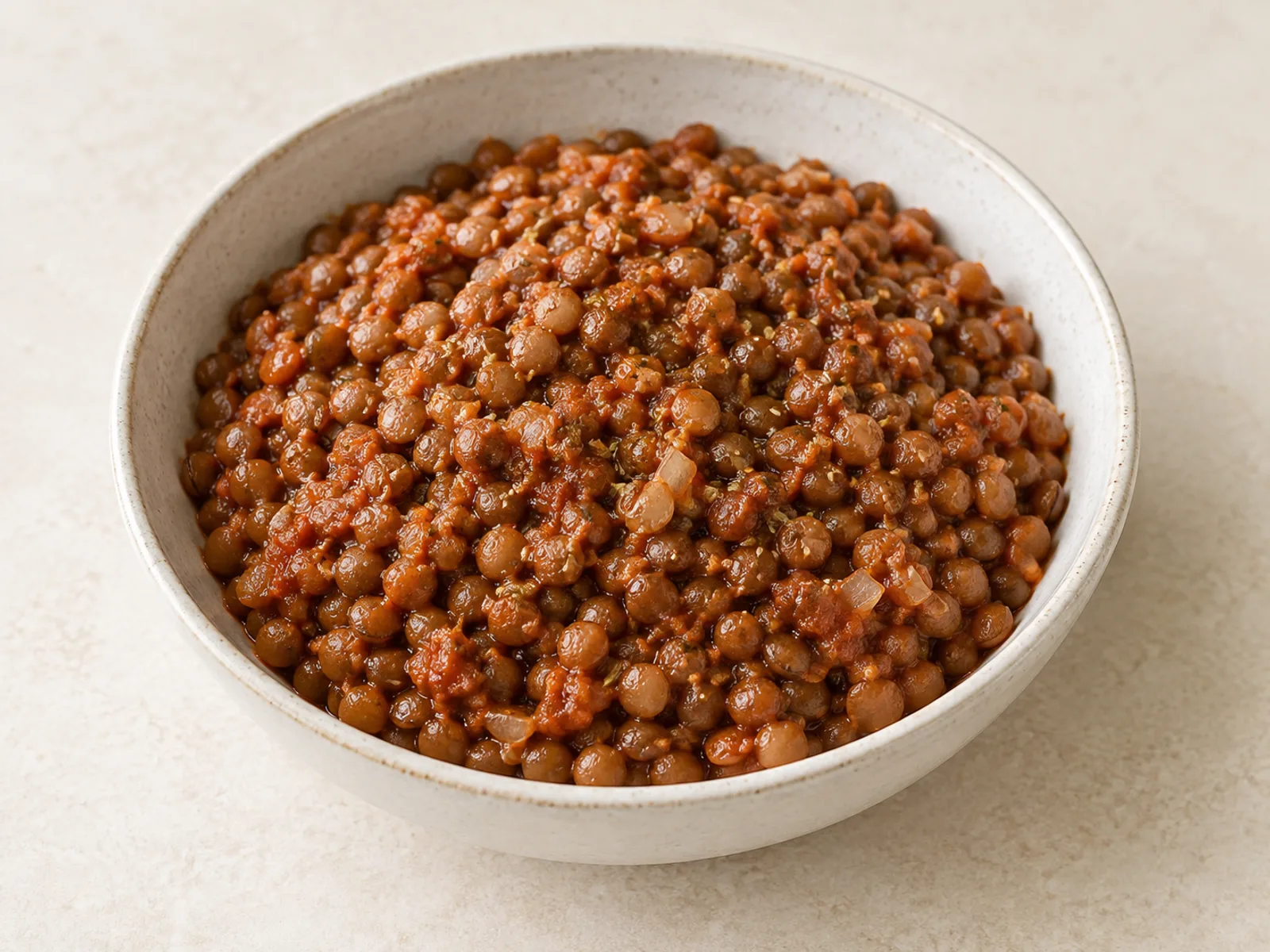 Tomato lentil side served ready to eat